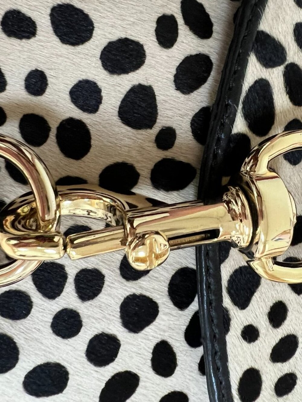 Rebecca Minkoff Pony Hair Dalmatian Print Crossbody Bag Gold Hardware - Picture 6 of 14